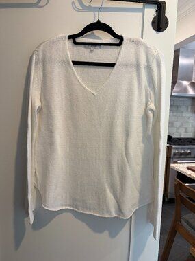 white cotton pura cashmere summer sweater